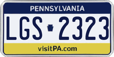 PA license plate LGS2323