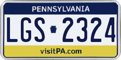 PA license plate LGS2324