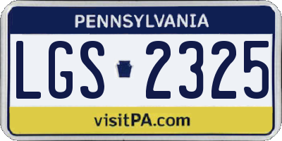 PA license plate LGS2325