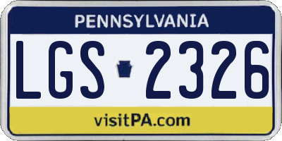 PA license plate LGS2326
