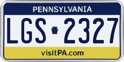 PA license plate LGS2327