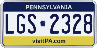 PA license plate LGS2328