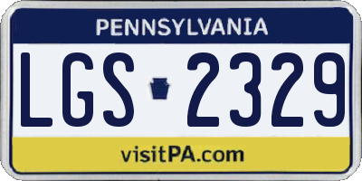 PA license plate LGS2329