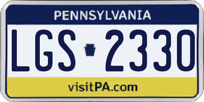 PA license plate LGS2330