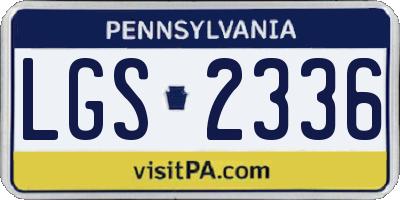 PA license plate LGS2336