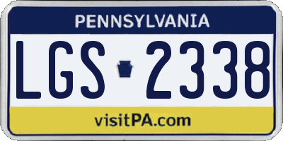 PA license plate LGS2338