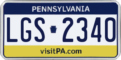 PA license plate LGS2340