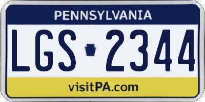 PA license plate LGS2344