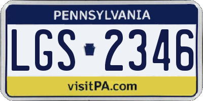 PA license plate LGS2346