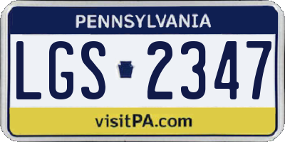 PA license plate LGS2347