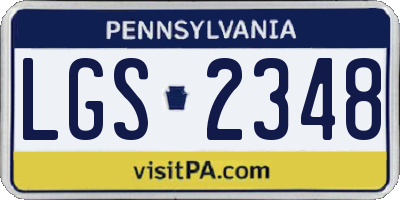 PA license plate LGS2348