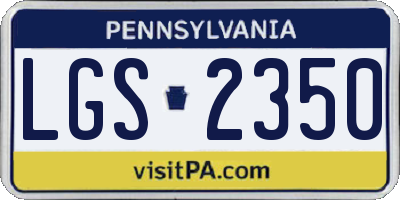 PA license plate LGS2350