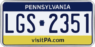 PA license plate LGS2351