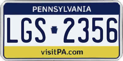 PA license plate LGS2356
