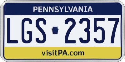 PA license plate LGS2357