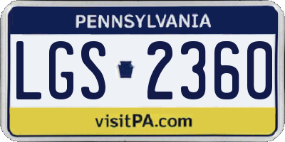 PA license plate LGS2360