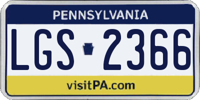 PA license plate LGS2366