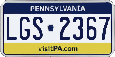 PA license plate LGS2367