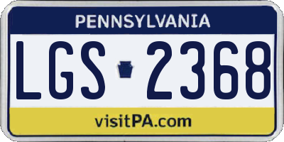 PA license plate LGS2368