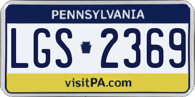 PA license plate LGS2369