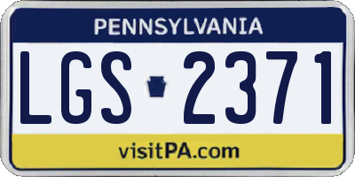 PA license plate LGS2371
