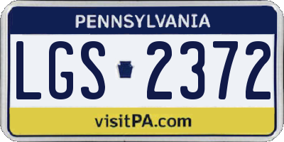 PA license plate LGS2372