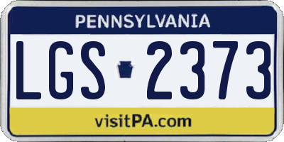 PA license plate LGS2373