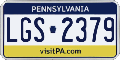 PA license plate LGS2379