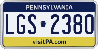 PA license plate LGS2380