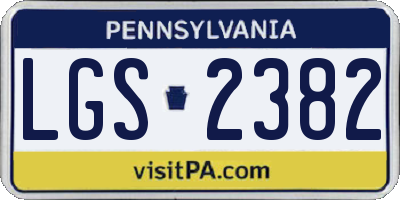 PA license plate LGS2382
