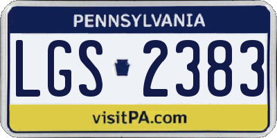 PA license plate LGS2383