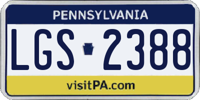 PA license plate LGS2388