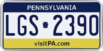 PA license plate LGS2390