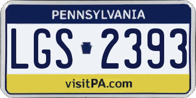 PA license plate LGS2393