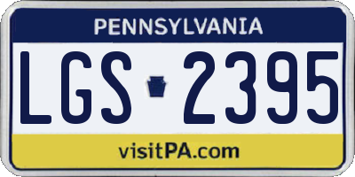 PA license plate LGS2395