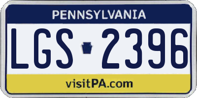 PA license plate LGS2396