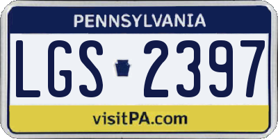 PA license plate LGS2397