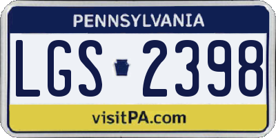 PA license plate LGS2398