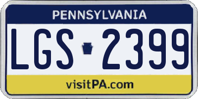 PA license plate LGS2399