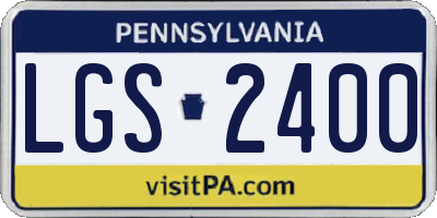 PA license plate LGS2400