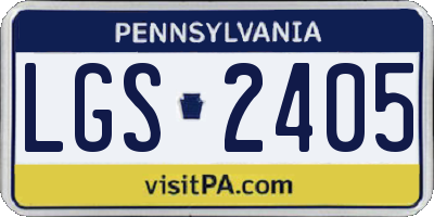 PA license plate LGS2405