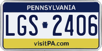 PA license plate LGS2406