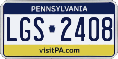 PA license plate LGS2408