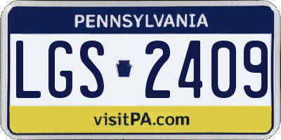 PA license plate LGS2409