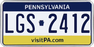 PA license plate LGS2412
