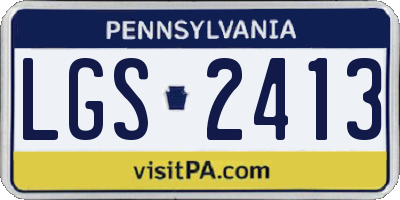 PA license plate LGS2413
