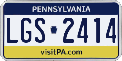 PA license plate LGS2414