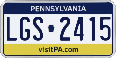 PA license plate LGS2415