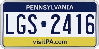 PA license plate LGS2416
