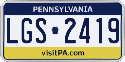 PA license plate LGS2419